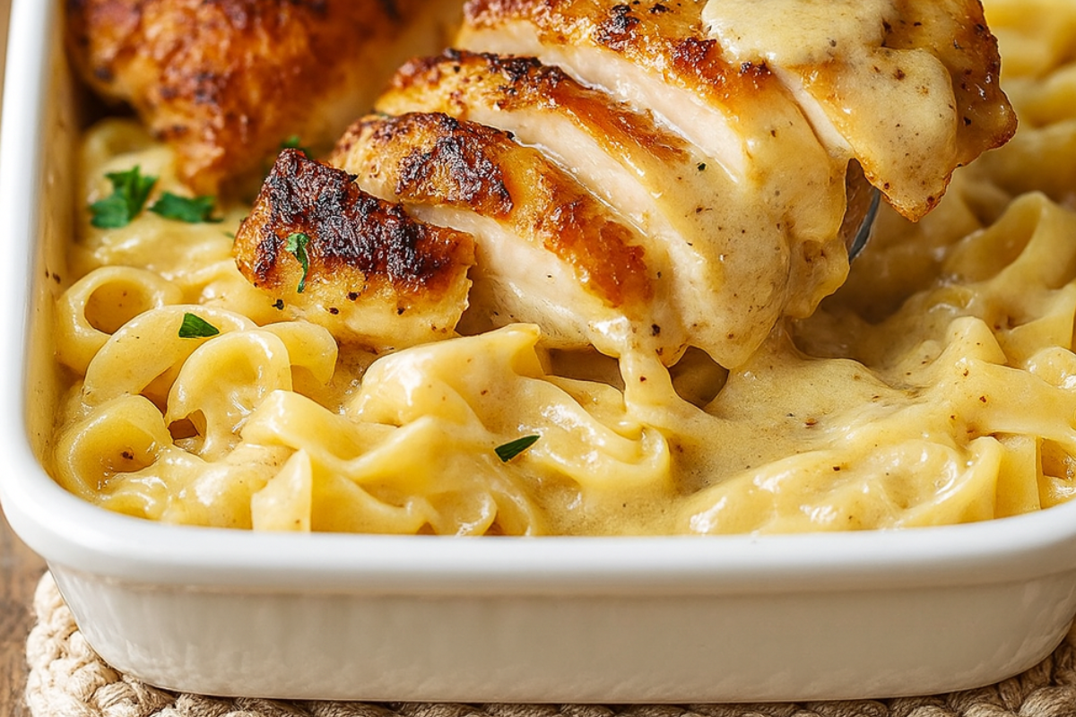 one pan chicken with butter noodles